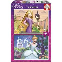 PUZZLE 2X48 PIEZAS PRINCESAS DISNEY (RAPUNZEL Y CENICIENTA)