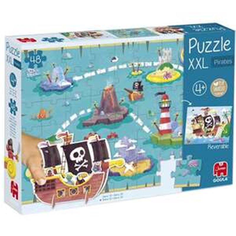 PUZZLE XXL PIRATAS.INCLUYE UN BARCO PIRATA PARA JUGAR CON EL MAPA DEL TESORO.