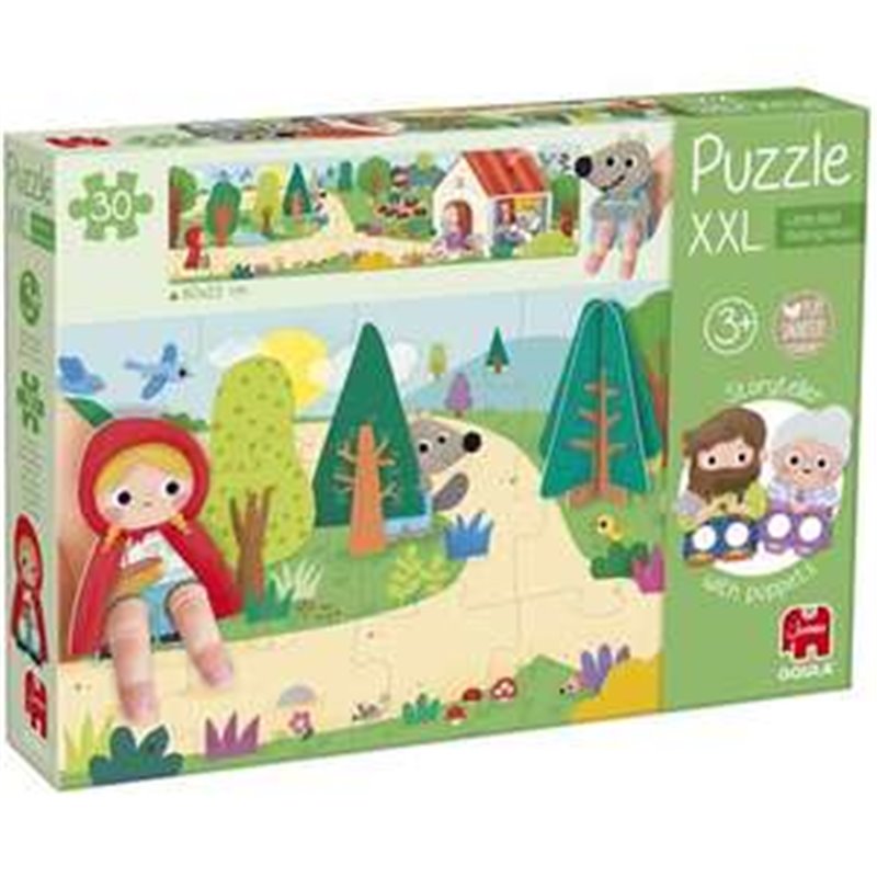 PUZZLE XXL CAPERUCITA ROJA. CONBINA DOS CONCEPTOS EN UNO PUZZLE PARA CONSTRUIR Y CUENTO PARA LEER.