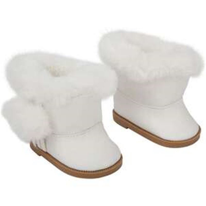 SET BOTAS BLANCAS CON PELO PARA MUÑECOS DE 45 CM