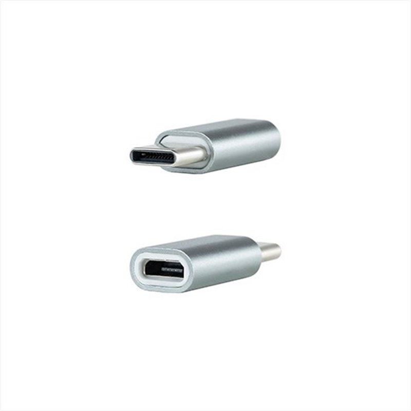 ADAPTADOR USB-C A MICRO USB NANOCABLE GRIS