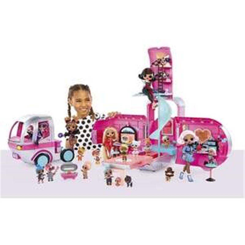 VEHICULO CARAVANA CAMPER GLAM N GO L.O.L. SURPRISE. CUENTA CON MAS DE 50 SORPRESAS.26.13X9.12.75 CM