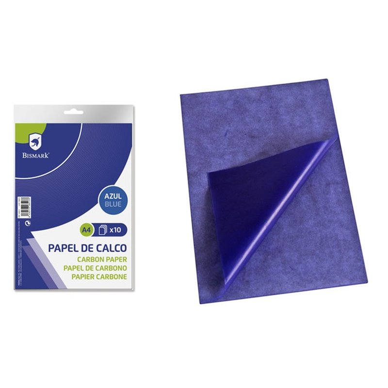 PAPEL DE CALCO A4 x 10 AZUL PAPEL CARBONO