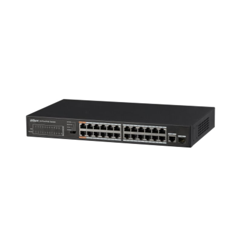 (DH-PFS3125-24ET-190) DAHUA SWITCH POE 24 PUERTOS + 1 GIGABIT COMBO RJ45/SFP