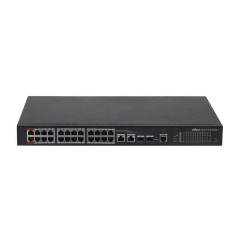 (DH-PFS4226-24ET-360-V3) DAHUA SWITCH L2 HI-POE 2.0 GESTIONABLE 24 PUERTOS 10/100 + 2 UPLINK COMBO GIGABIT/SFP