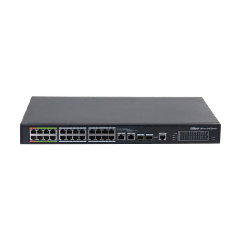 (DH-LR2226-24ET-360-V2) DAHUA SWITCH L2 EPOE GESTIONABLE 24 PUERTOS 10/100 (8 EPOE/EOC + 16 POE) + 2 UPLINK COMBO GIGABIT/SFP