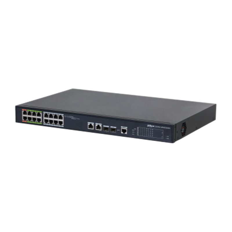 (DH-LR2218-16ET-240-V2) DAHUA SWITCH L2 EPOE GESTIONABLE 16 PUERTOS 10/100 (8 EPOE/EOC + 8 POE) + 2 UPLINK COMBO GIGABIT/SFP