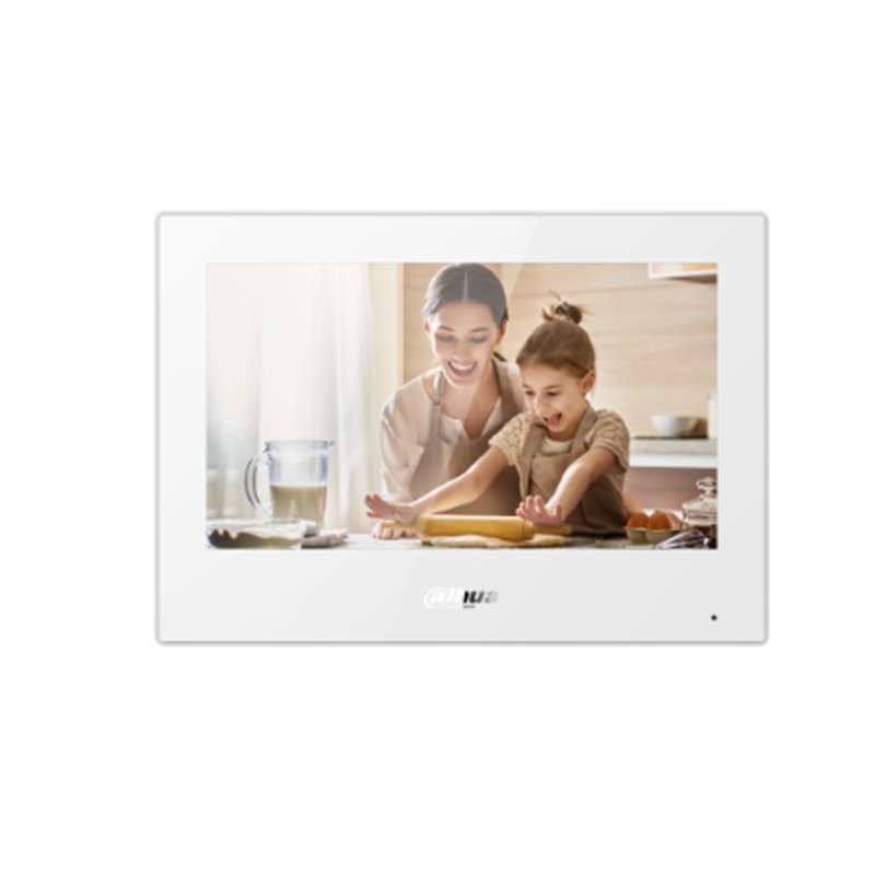 (DHI-VTH5321GW-W) DAHUA MONITOR ANDROID INTERIOR 7" DE SUPERFICIE PARA VIDEOPORTERO IP WIFI PANTALLA TÁCTIL POE SD 8E/1S ALARMA 