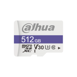 DAHUA MICROSD 512GB MICROSD CARD, READ SPEED UP TO 100 MB/S, WRITE SPEED UP TO 80 MB/S, SPEED CLASS C10, U3, V30, TBW 70TB (DHI-