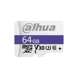 DAHUA MICROSD 64GB MICROSD CARD, READ SPEED UP TO 95 MB/S, WRITE SPEED UP TO 38 MB/S, SPEED CLASS C10, U3, V30, TBW 40TB (DHI-TF