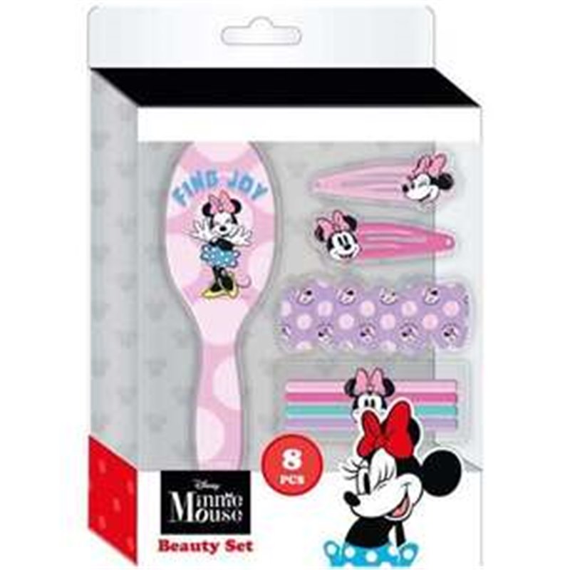 ACCESORIOS DE BELLEZA MINNIE (8 PIEZAS) 14.0 X 18.5 X 4.0 CM