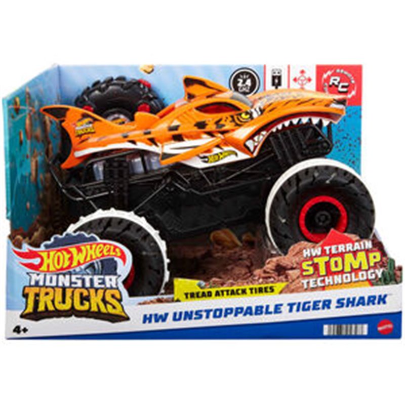 COCHE RADIO CONTROL TIGER-SHARK MONSTER TRUCKS HOT WHEELS