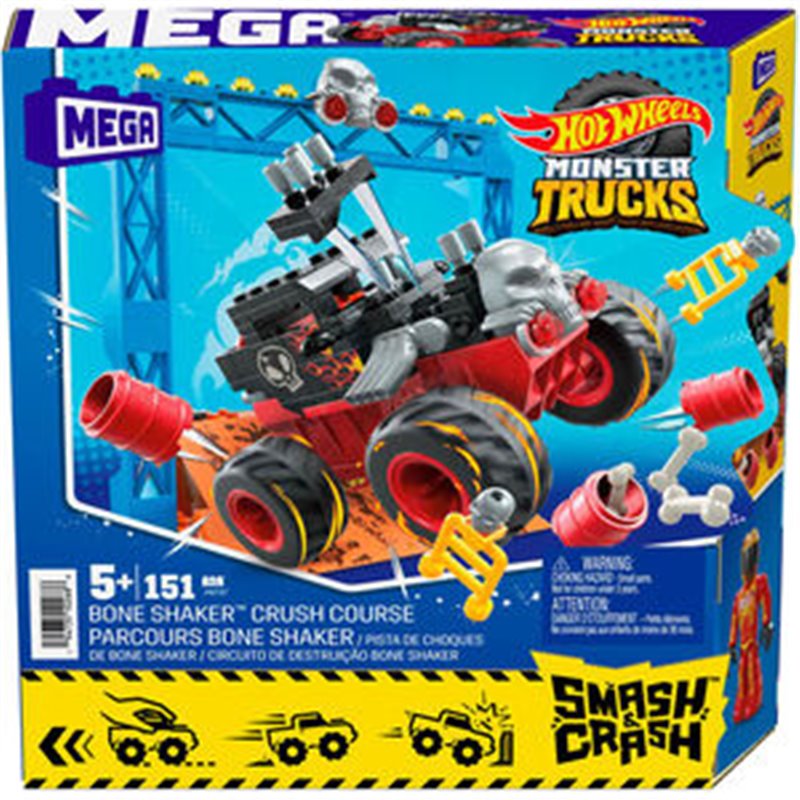 MEGA CONSTRUX PISTA BONE SHAKER MONSTER TRUCKS HOT WHEELS