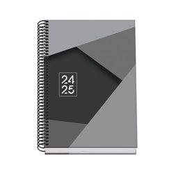 AGENDA ESCOLAR 2024-2025 TAMAÑO A5 TAPA CARTON FORRADO  DÍA PÁGINA TANGRAM BASIC NEGRO DOHE 51743