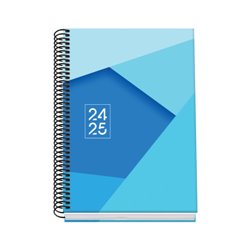 AGENDA ESCOLAR 2024-2025 TAMAÑO A5 TAPA CARTON FORRADO  DÍA PÁGINA TANGRAM BASIC AZUL DOHE 51740