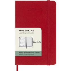 AGENDA 18 MESES 2024-2025 SEMANAL P (9 X 14 CM) ROJO ESCARLATA TAPA DURA MOLESKINE DHF218WN2Y25