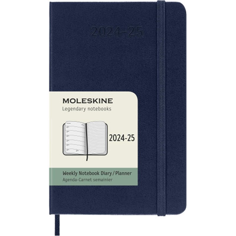 AGENDA 18 MESES 2024-2025 SEMANAL P (9 X 14 CM) AZUL ZAFIRO TAPA DURA MOLESKINE DHB2018WN2Y25