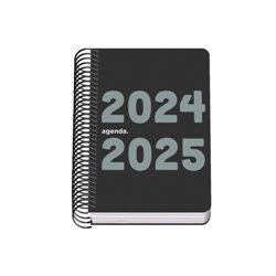 AGENDA ESCOLAR 2024-2025 TAMAÑO A6 TAPA POLIPROPILENO  DÍA PÁGINA MEMORY BASIC NEGRO DOHE 51766