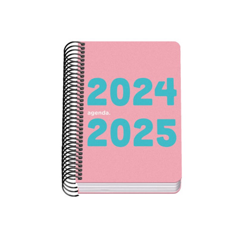 AGENDA ESCOLAR 2024-2025 TAMAÑO A6 TAPA POLIPROPILENO  DÍA PÁGINA MEMORY BASIC ROSA DOHE 51764