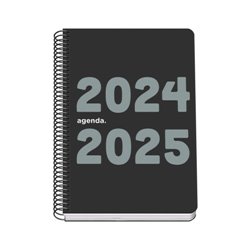 AGENDA ESCOLAR 2024-2025 TAMAÑO A5 TAPA POLIPROPILENO  DÍA PÁGINA MEMORY BASIC NEGRO DOHE 51758