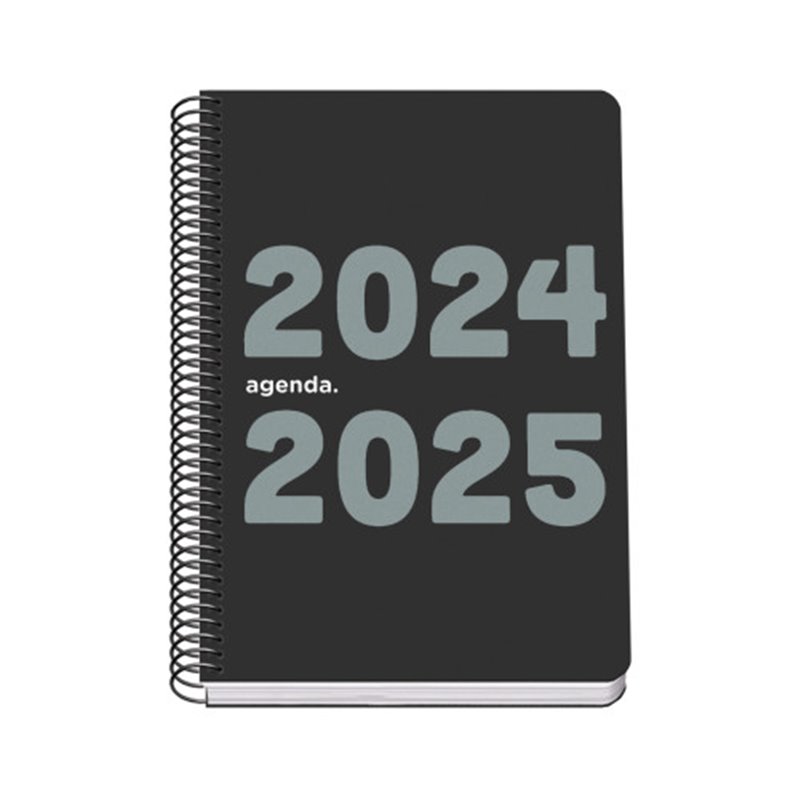 AGENDA ESCOLAR 2024-2025 TAMAÑO A5 TAPA POLIPROPILENO  DÍA PÁGINA MEMORY BASIC NEGRO DOHE 51758