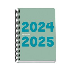 AGENDA ESCOLAR 2024-2025 TAMAÑO A5 TAPA POLIPROPILENO  DÍA PÁGINA MEMORY BASIC VERDE DOHE 51757