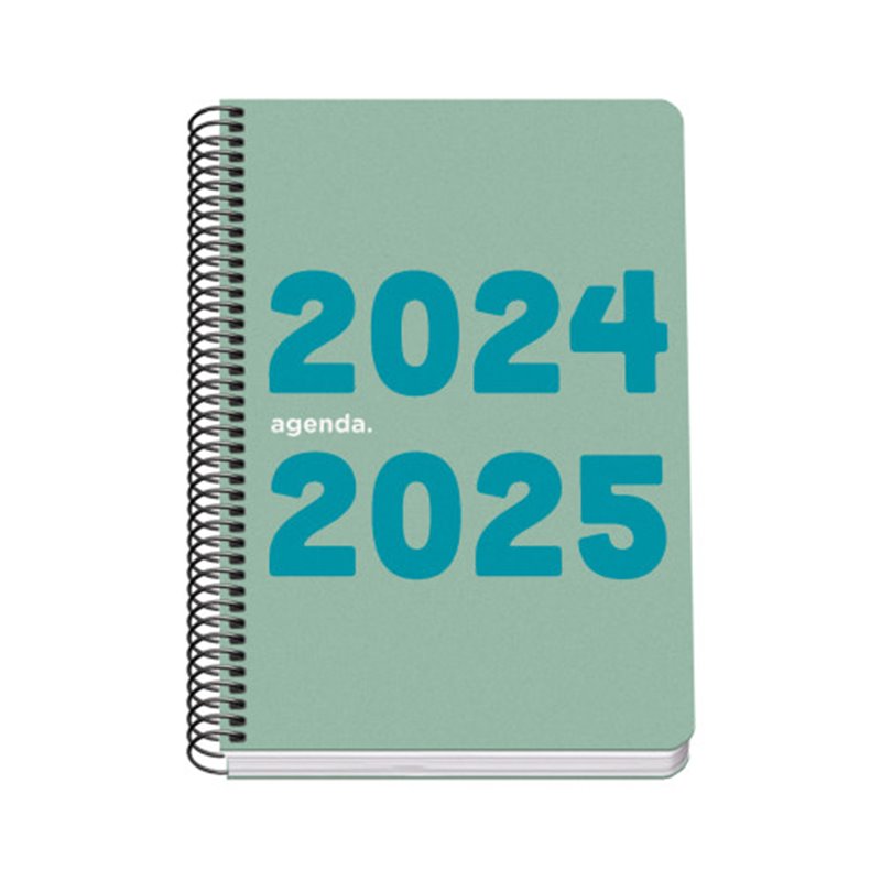 AGENDA ESCOLAR 2024-2025 TAMAÑO A5 TAPA POLIPROPILENO  DÍA PÁGINA MEMORY BASIC VERDE DOHE 51757