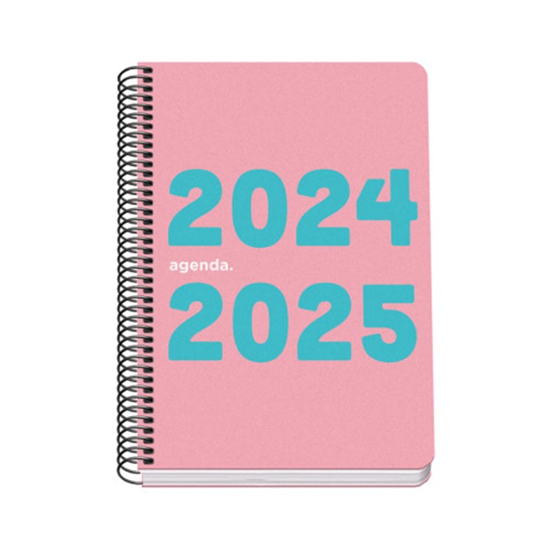 AGENDA ESCOLAR 2024-2025 TAMAÑO A5 TAPA POLIPROPILENO  DÍA PÁGINA MEMORY BASIC ROSA DOHE 51756