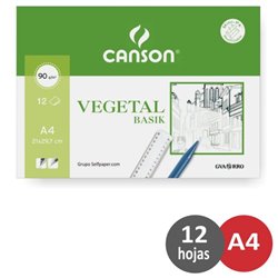 B/12H LAMINA PAPEL VEGETAL A4 95GR