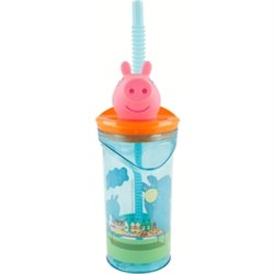 PEPPA PIG VASO PAJITA FIGURA 3D 360 ML