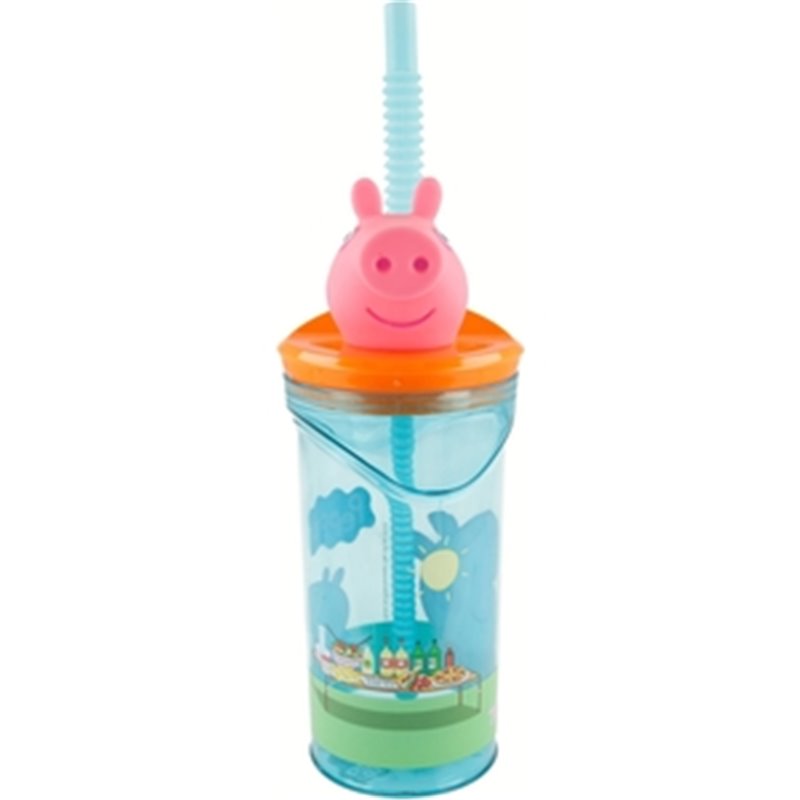 PEPPA PIG VASO PAJITA FIGURA 3D 360 ML