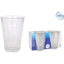 SET 4 VASOS TRANSPARENTE 360CC PICARDIE