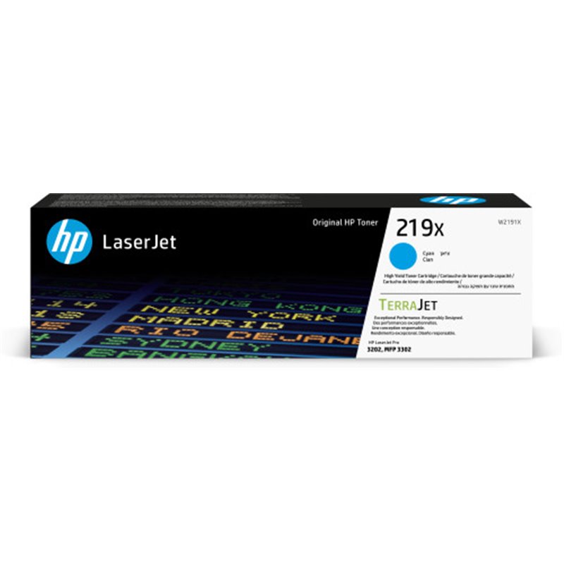 HP Cartucho de Tóner Original LaserJet 219X de alta capacidad cian