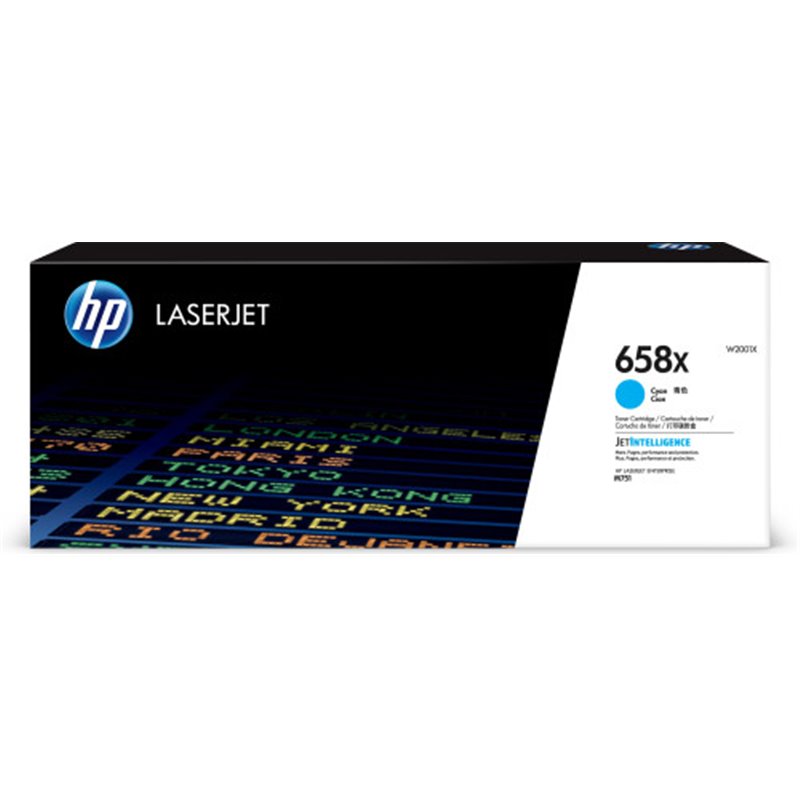 HP Cartucho de tóner Original LaserJet 658X cian de alta capacidad