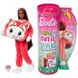 MUÑECA CHELSEA CUTIE REVEAL SERIE DISFRACES GATITO PANDA ROJO BARBIE