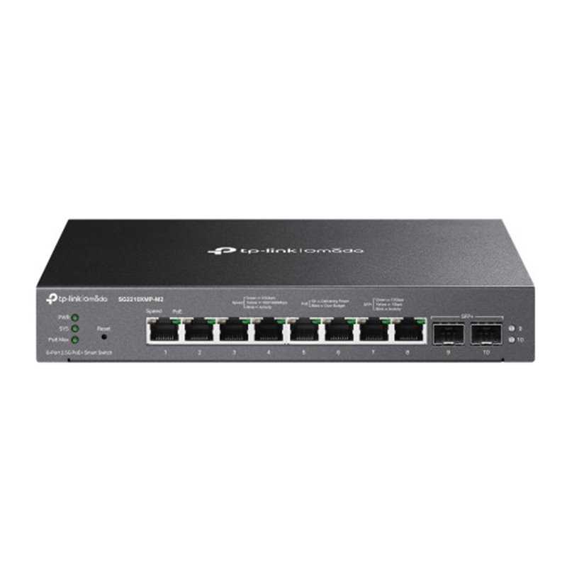 TP-Link Omada SG2210XMP-M2 switch Gestionado L2/L2+ 2.5G Ethernet (100/1000/2500) Energía sobre Ethernet (PoE) Negro