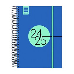 AGENDA ESCOLAR 2024-2025 E10-155X212 1 DÍA PÁGINA ESPIR LABEL AZUL FINOCAM 633121525