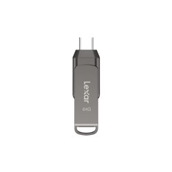 Lexar JumpDrive LJDD400064G-BNQNG unidad flash USB 64 GB USB Tipo C 3.2 Gen 1 (3.1 Gen 1) Gris