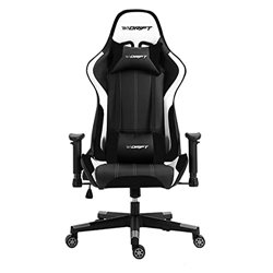 DRIFT DR175 Silla para videojuegos universal Asiento acolchado Negro, Blanco