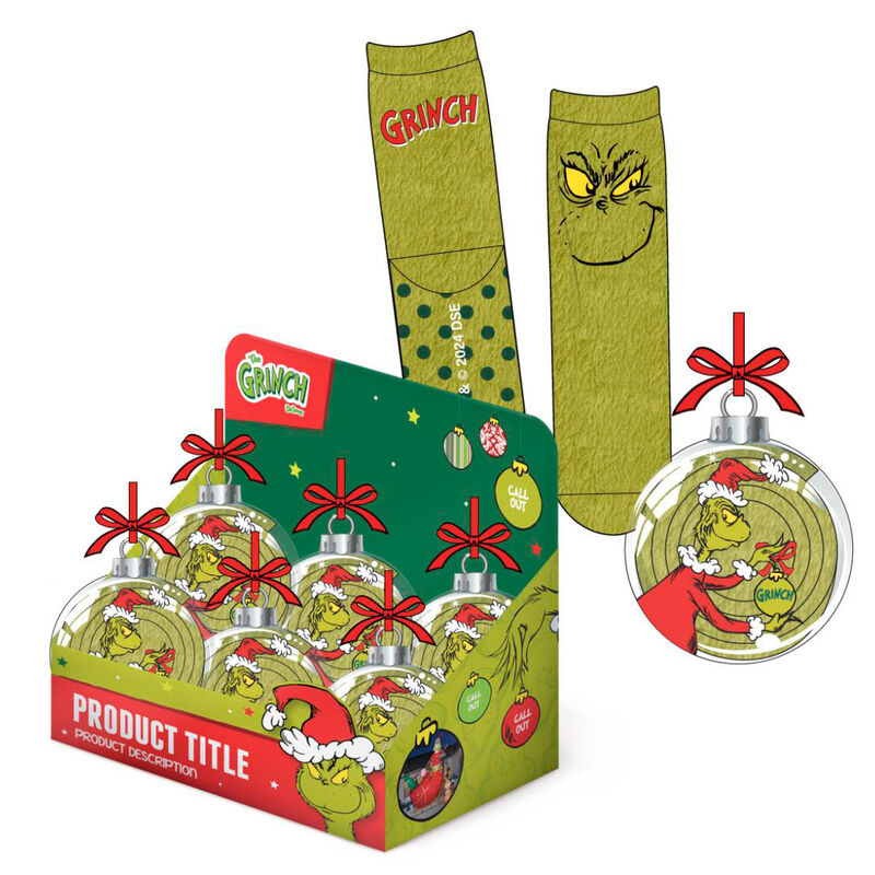 Bola navidad calcetines antideslizantes Grinch