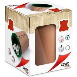 CUBILETE CUERO POKER C/DADOS FORRAD