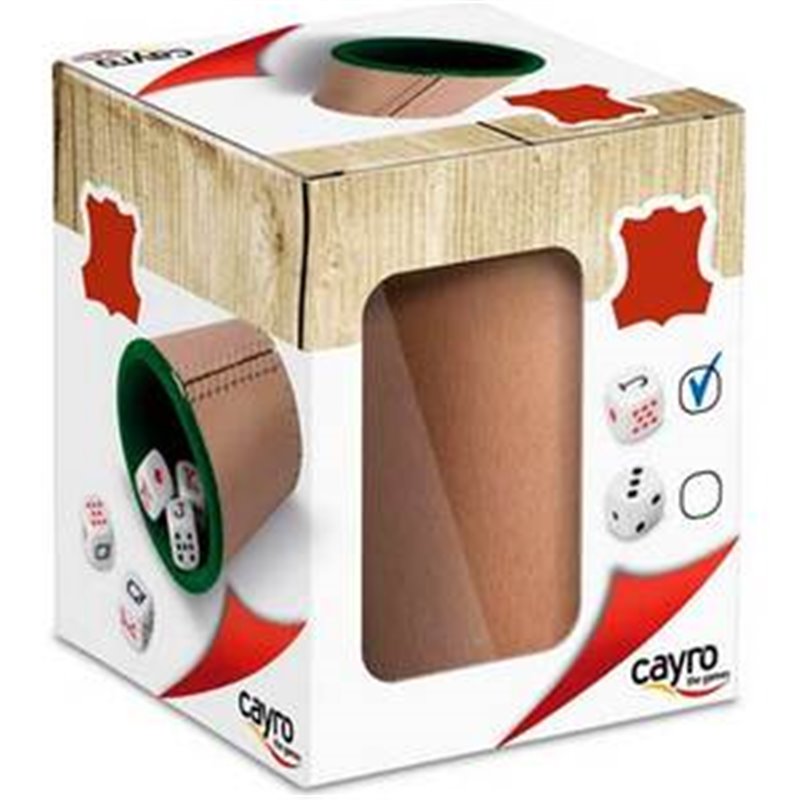 CUBILETE CUERO POKER C/DADOS FORRAD