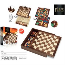 JUEGOS CLASICOS MADERA 5 EN 1