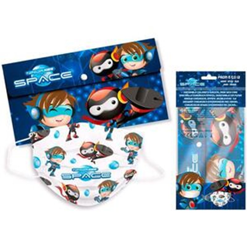 PACK 5 MASCARILLAS+FUNDA SPACE NINJ