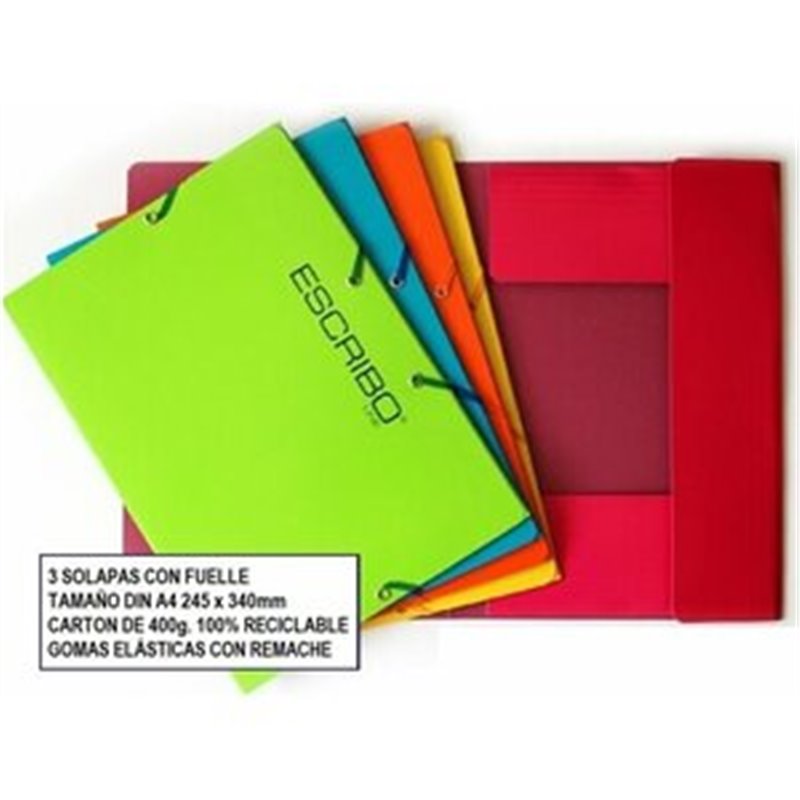 CARPETA GOMAS CARTON COLORES