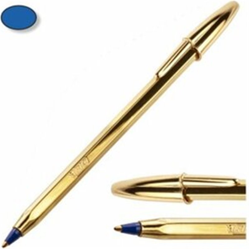 BOLÍGRAFO BIC CRISTAL SHINE ORO TINTA AZUL 1,0 MM.