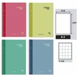 LIBRETA PREMIUM EXTRA A4 90GR 120H CUADRICULA 5X5