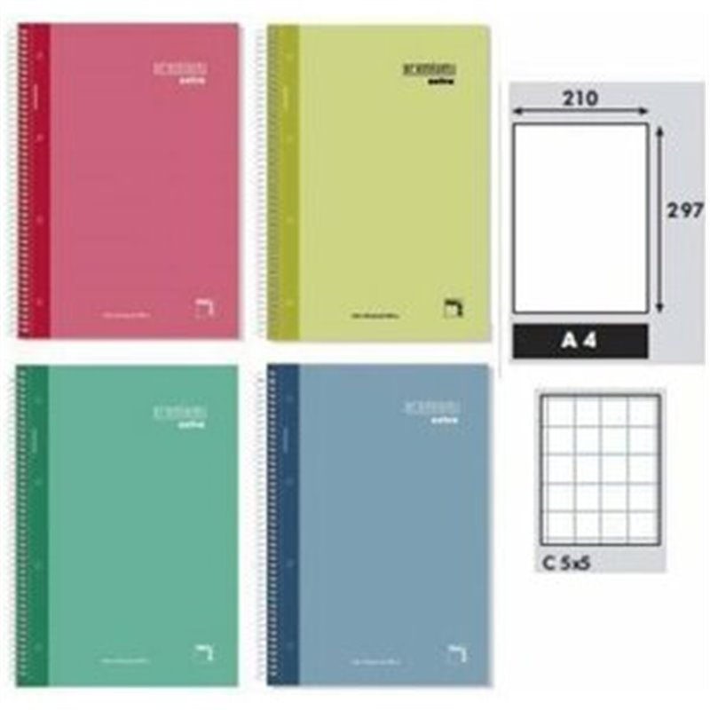 LIBRETA PREMIUM EXTRA A4 90GR 120H CUADRICULA 5X5