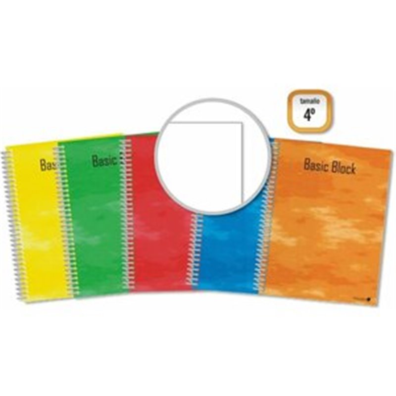 LIBRETA BASIC BLOCK GOLDEN 4. 80H 60GR - COLORES SURTIDOS