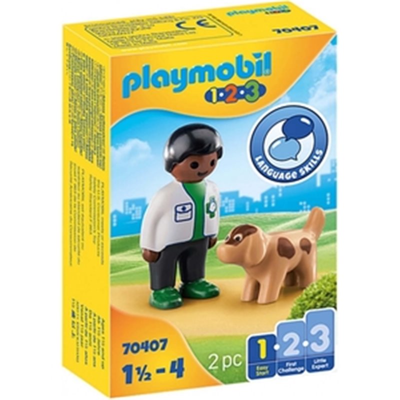 PLAYMOBIL 123 VETERINARIO CON PERRO